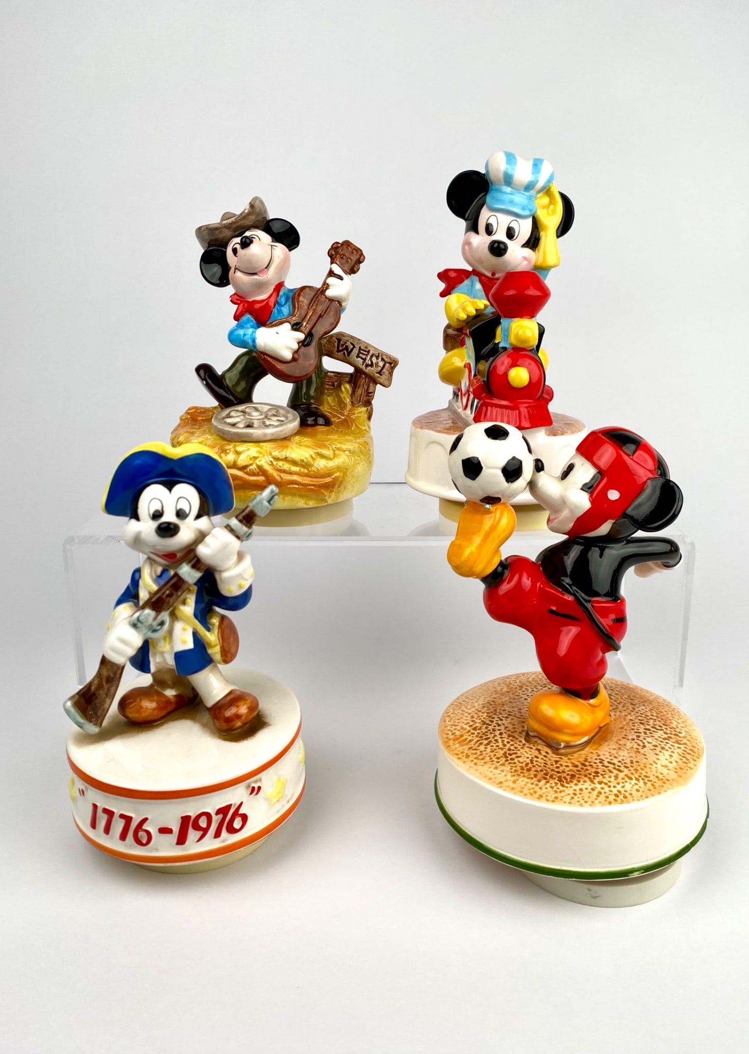 Set of 4 Walt Disney Mickey Mouse Ceramic Music Boxes (1 of 12)