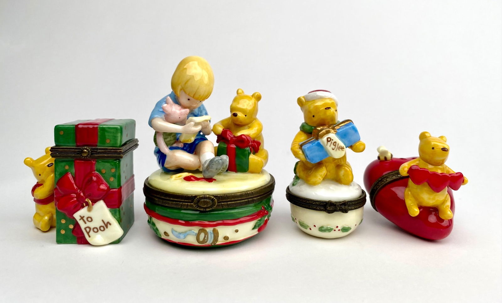 Lot of 4 Disney Winnie The Pooh Holiday Keepsake Boxes by Midwest Cannon Falls (1 of 12)