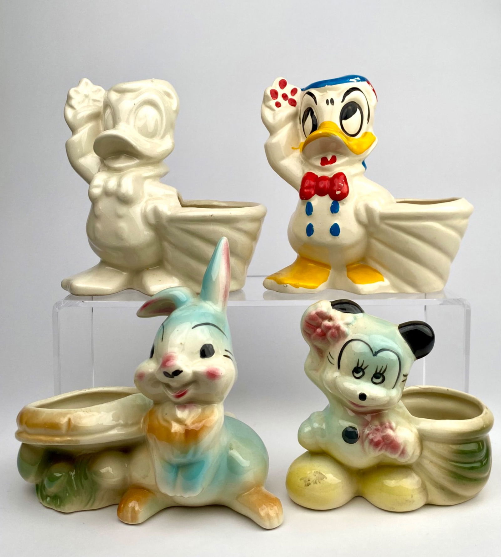 Set of Four Vintage Walt Disney Ceramic Planters (1 of 12)