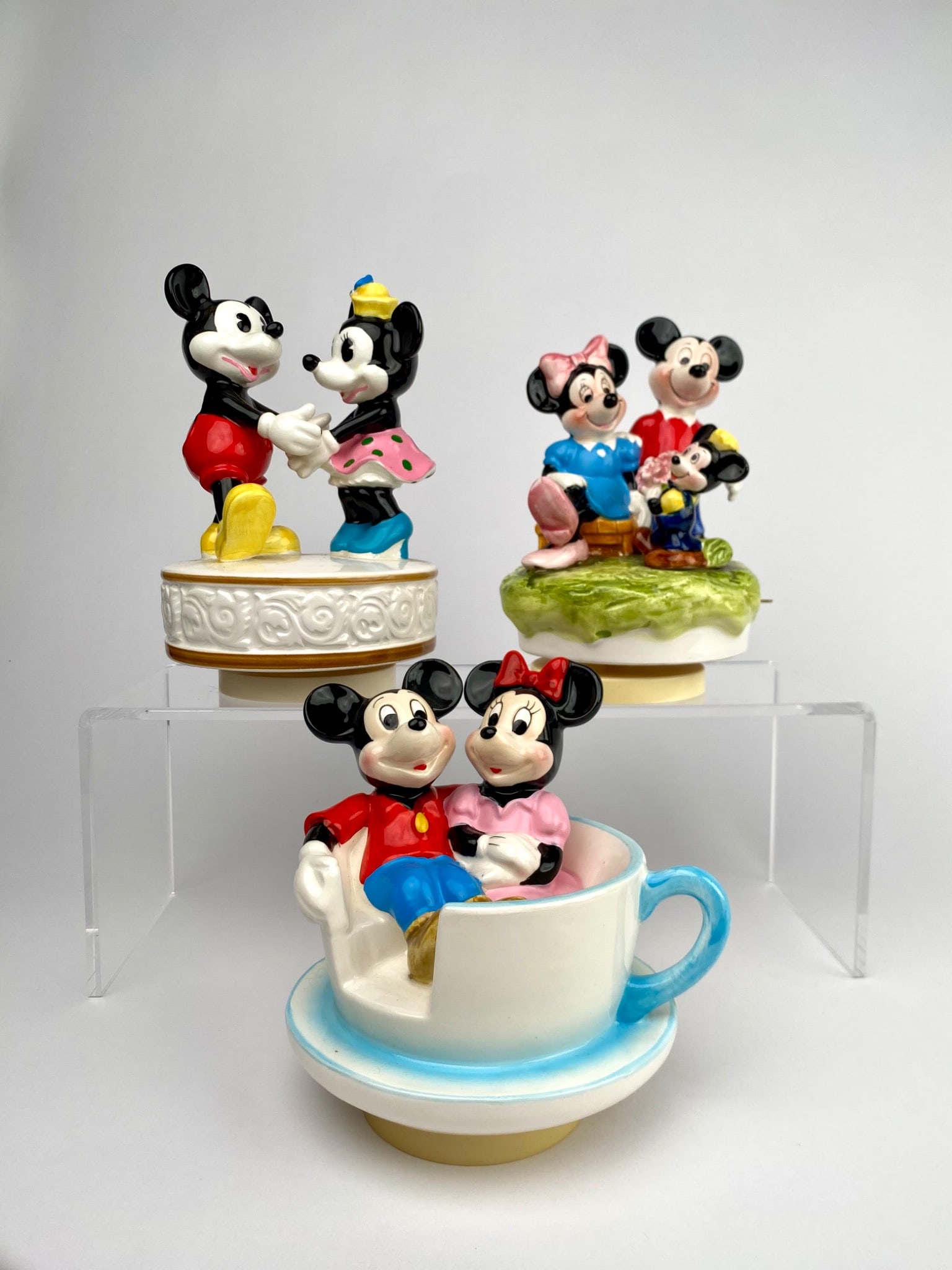 Set of Three Disney Mickey and Minnie Mouse Musical Figurines (1 of 12)