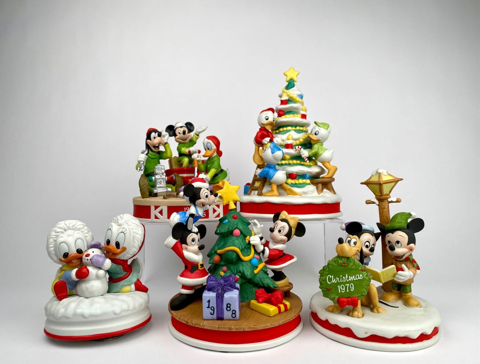 Collection of Five Ceramic Disney Christmas Figurines (1 of 12)