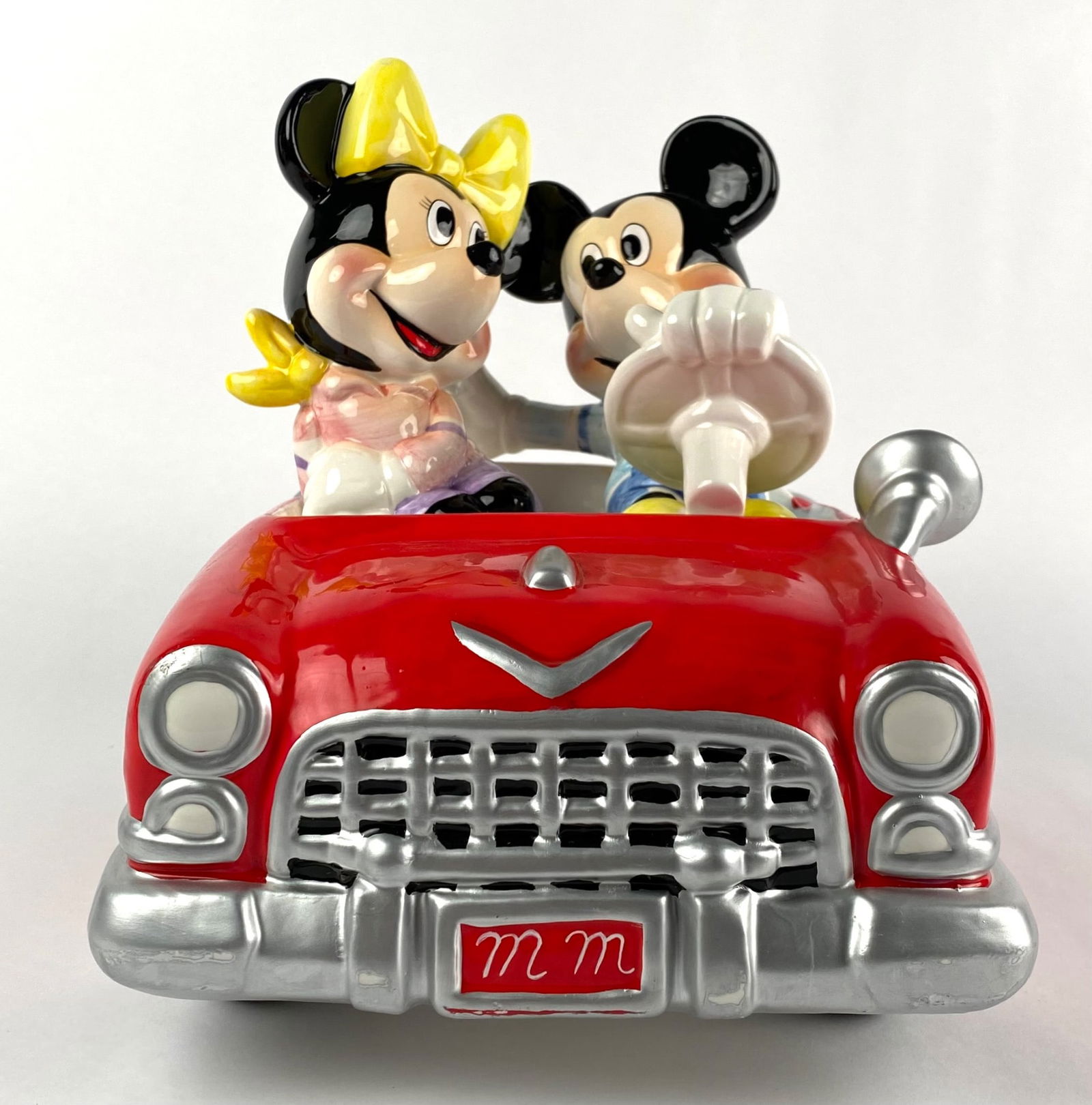 Schmid Walt Disney Musical Collectible Mickey and Minnie in Red Car (1 of 12)