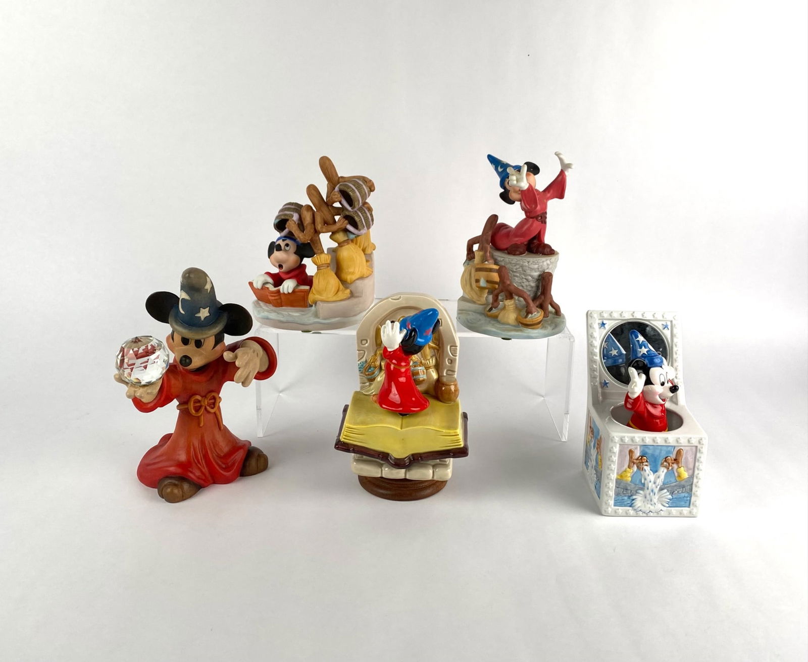 Set of Five Disney Sorcerers Apprentice Figures and Music Boxes (1 of 12)