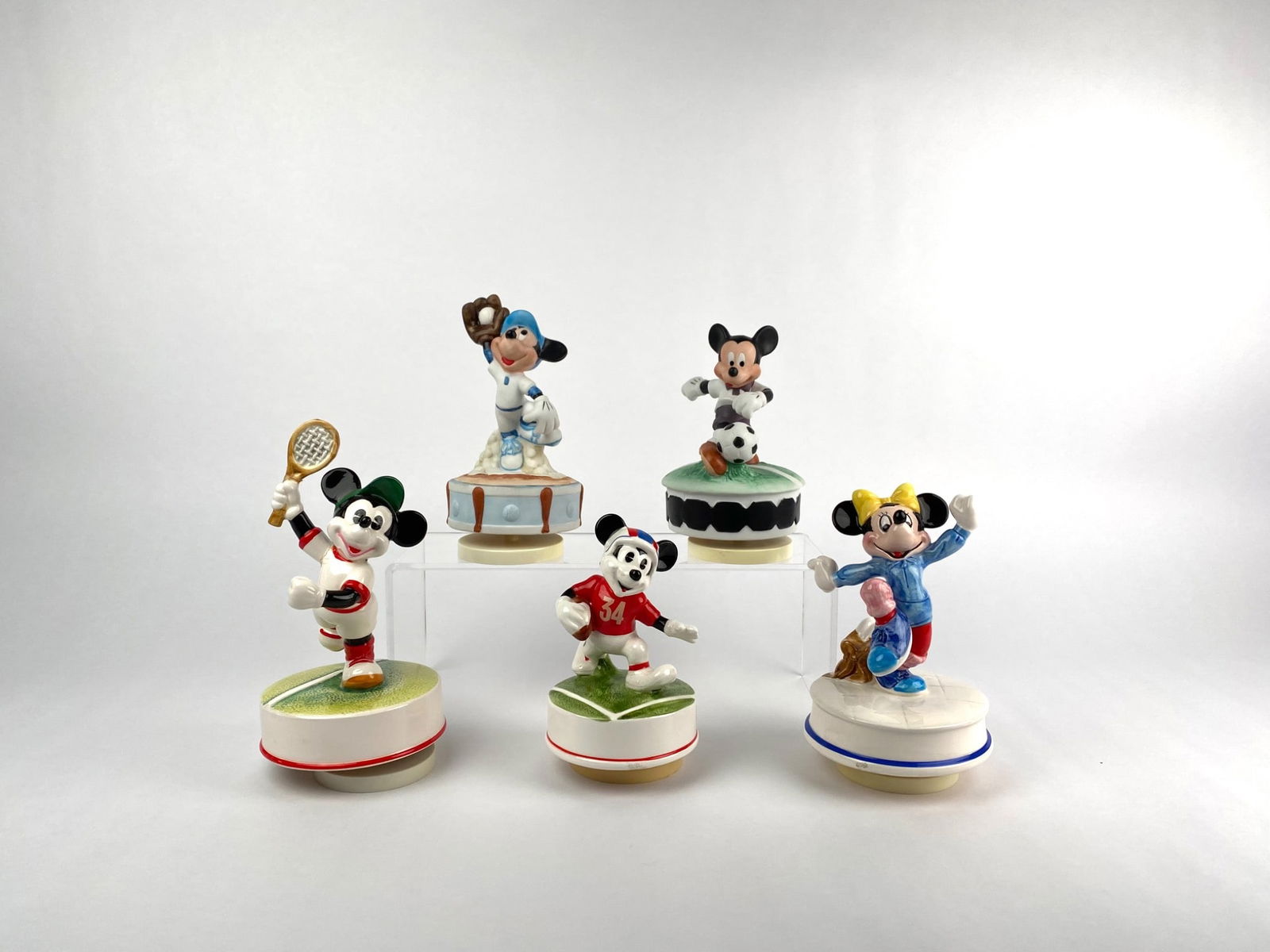 Five Disney Mickey And Minnie Mouse Sports Musical Figurines (1 of 12)