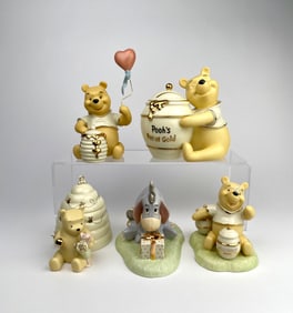 Set of Five Disney Winnie the Pooh Figurines by Lenox