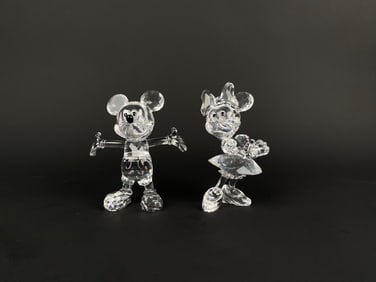 Swarovski Crystal Mickey and Minnie Figurines