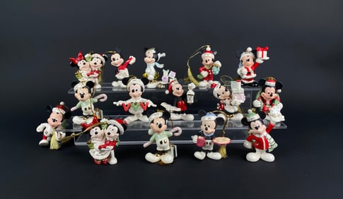 Disney Mickey & Minnie Mouse Lenox Porcelain Christmas Ornaments