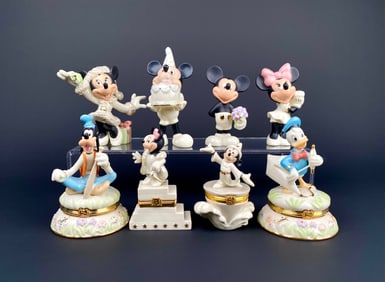 Lot of 8 Lenox Disney Collection Figurines and Trinket Boxes