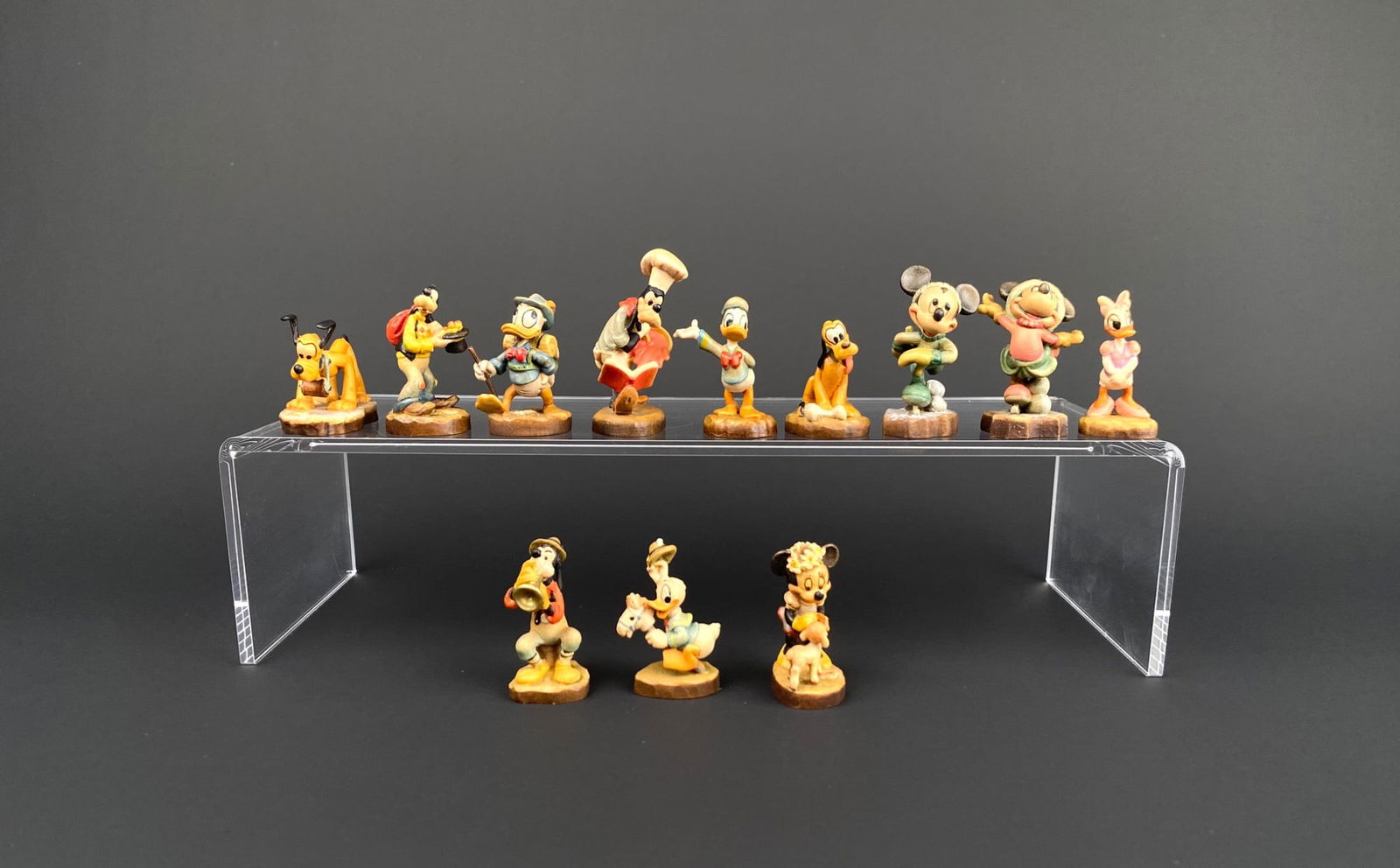Group of 12 Miniature Disney ANRI Wooden Figurines (1 of 12)