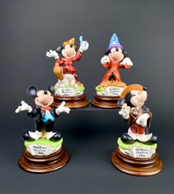 Set of 4 Disney Mickey Capodimonte Figurines