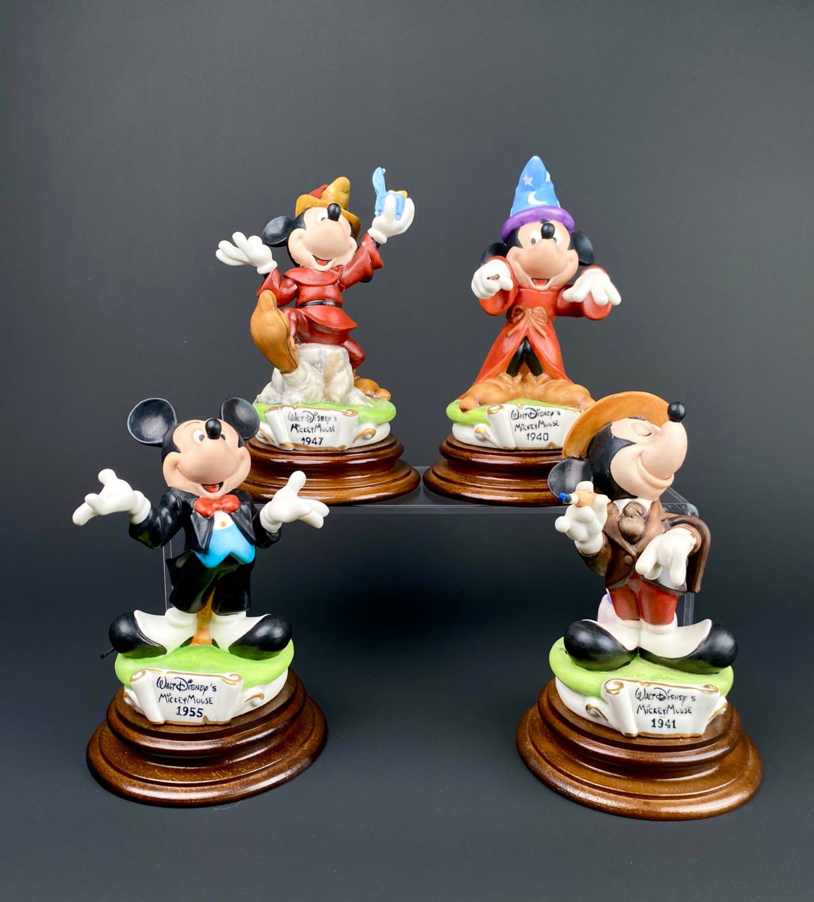 Set of 4 Disney Mickey Capodimonte Figurines (1 of 12)
