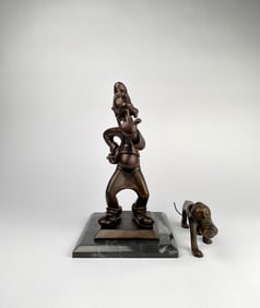 Bronze Tone Disney Goofy and Pluto Figurines?