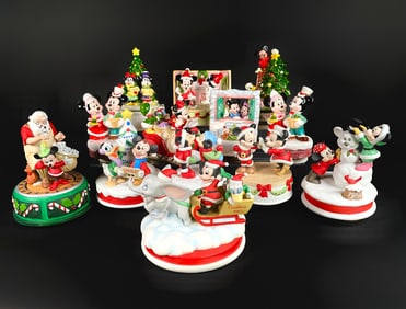 Collection of Schmid Disney Christmas Music Boxes