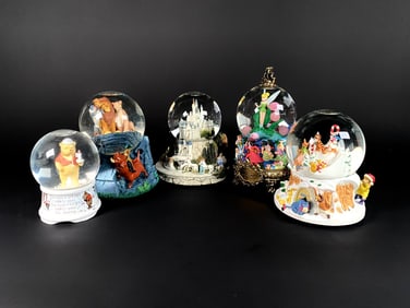 Five Disney Snow Globe Music Boxes