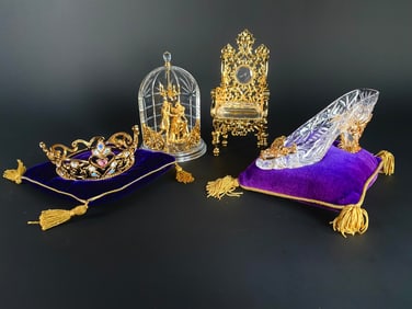 Cinderella Crystal Including Crown Slipper Chair and Dancing Figures