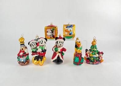 Set Of Christopher Radko Disney Christmas Ornaments