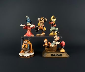 Collection of Walt Disney Hand Carved Figurines by ANRI