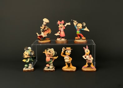 Set of 7 ANRI Hand Carved Disney Figurines