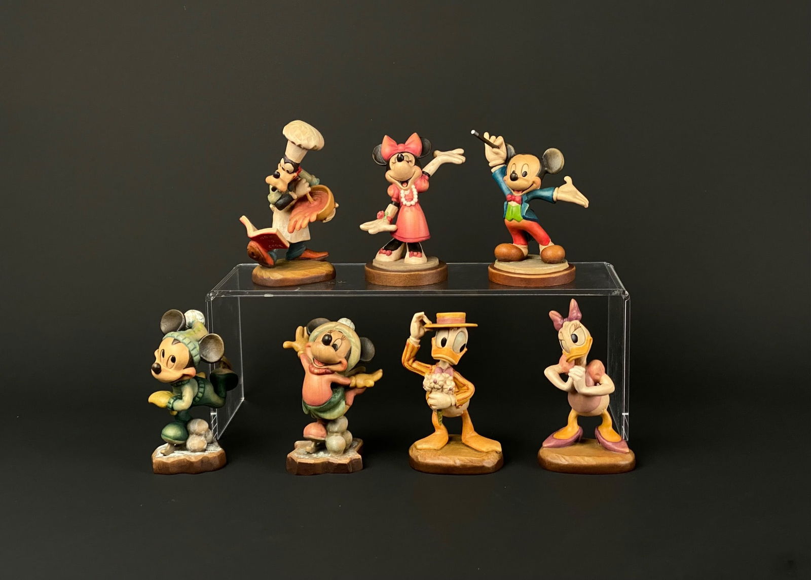 Set of 7 ANRI Hand Carved Disney Figurines (1 of 11)