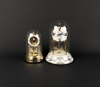 Set of 2 Disney Mickey Mouse Dome Clocks by Hourglass and Seiko