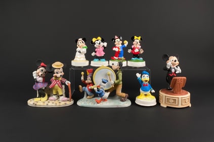 Collection of Disney Figurines Mickey, Minnie, Donald, and Goofy