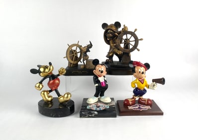 Set of Four Mickey Mouse Figurines Featuring Steamboat Willie?