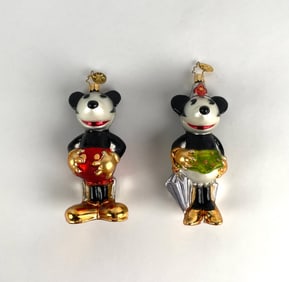 Mickey and Minnie 75th Anniversary Christopher Radko Ornaments