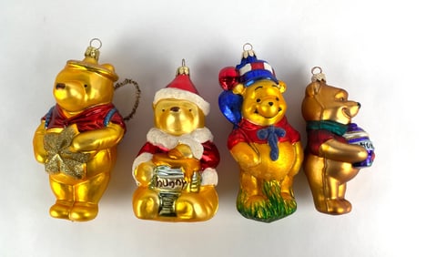 Disney Winnie the Pooh Glass Christopher Radko Ornaments