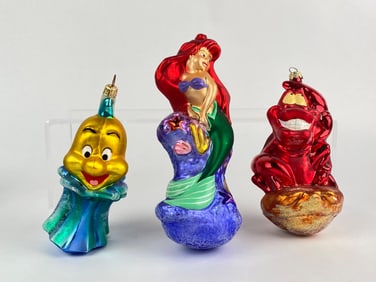 Mouth Blown Disney The Little Mermaid Ornaments (Original Box)