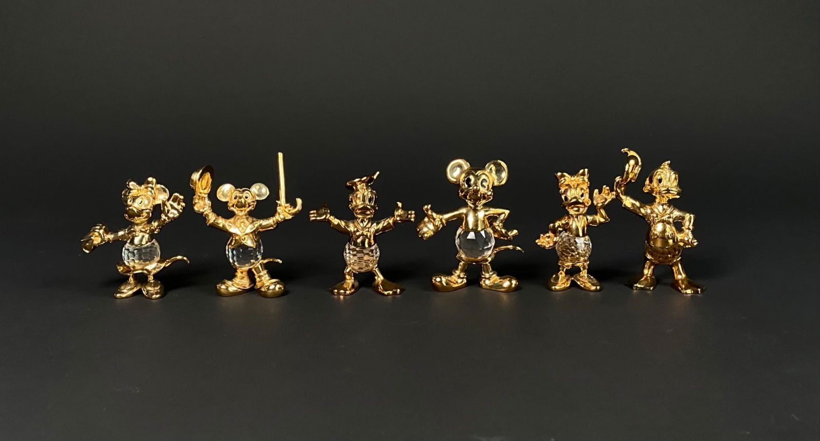 Set of 6 Lencia Disney Gold Plated Figures with Crystal Accents (1 of 12)