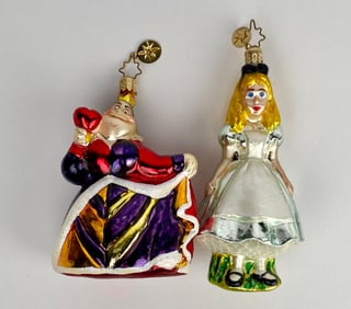 Christopher Radko Disney Alice and Queen of Hearts Ornaments