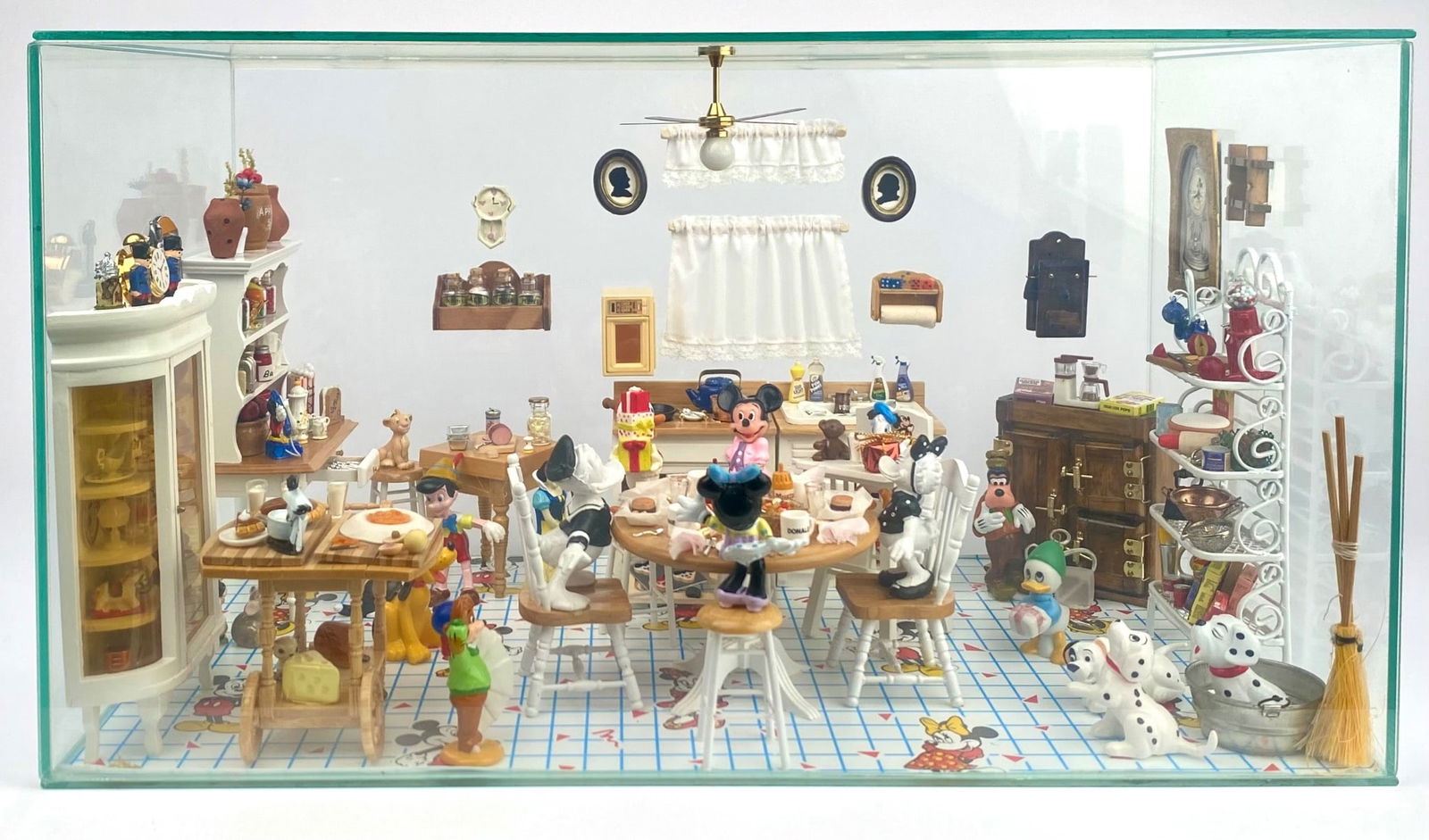 Large Disney Themed Miniature Kitchen Diorama in Glass Case (1 of 12)