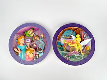 Set of 2 Disney Peter Pan 3D Decorative Plates