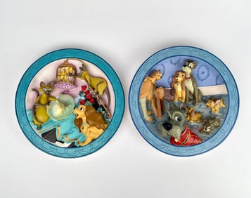 Pair of Walt Disney Lady and the Tramp Collector Plates
