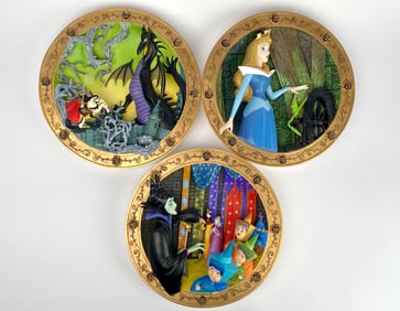Set of 3 Disney Sleeping Beauty 3D Collector Plates