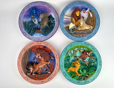 Set of 4 Disney The Lion King Collectible 3D Plates