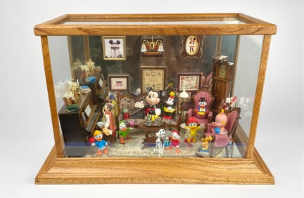 Miniature Diorama Featuring Mickey Mouse and Disney Characters