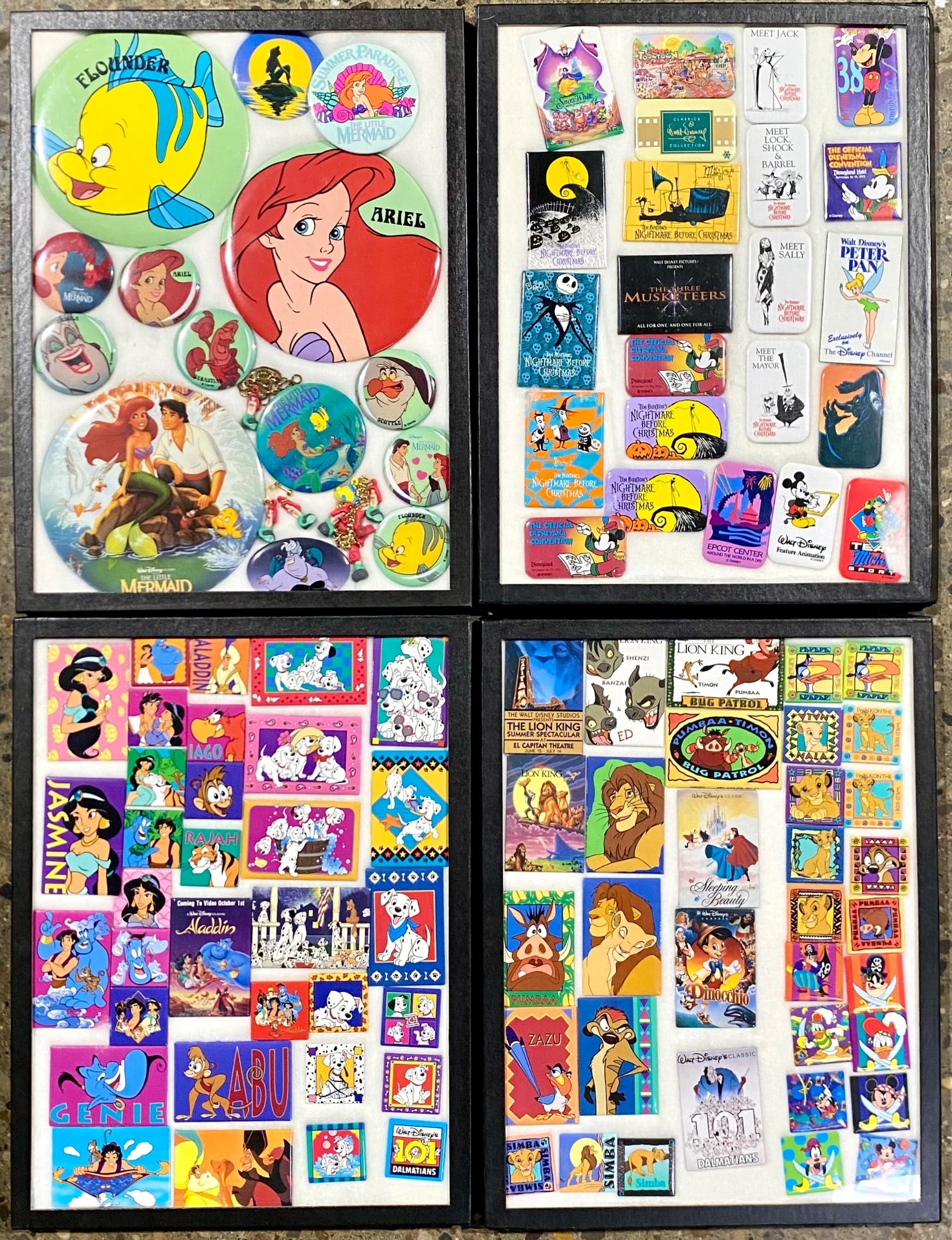 Collection of Disney Themed Buttons in Display Cases (1 of 11)