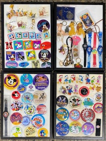 Collection of Disney  Including Buttons, Watches, and Keychains