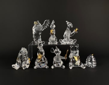 Set of Lenox Crystal Figurines Featuring Winnie the Pooh Characters