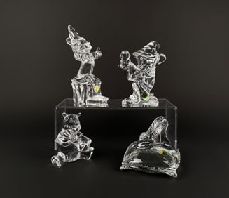 Set of Waterford Disney Lead Crystal Figurines Featuring Characters