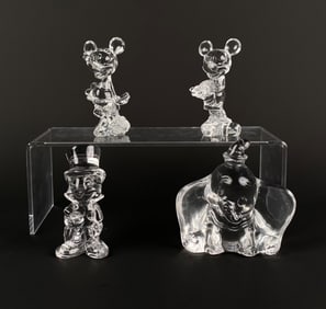 Set of 4 Walt Disney-Themed Fine Lenox Crystal Figurines