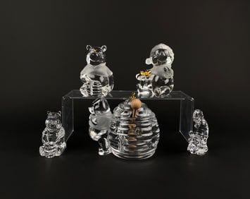 Lenox Crystal Disney Figurines Including Honey Jar and Characters