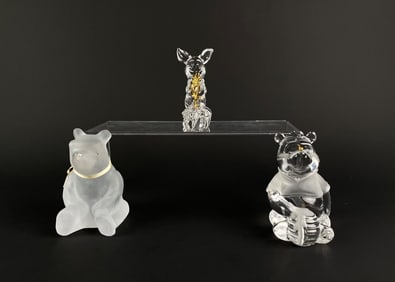 Collection of Three Lead Crystal Winnie the Pooh Figurines