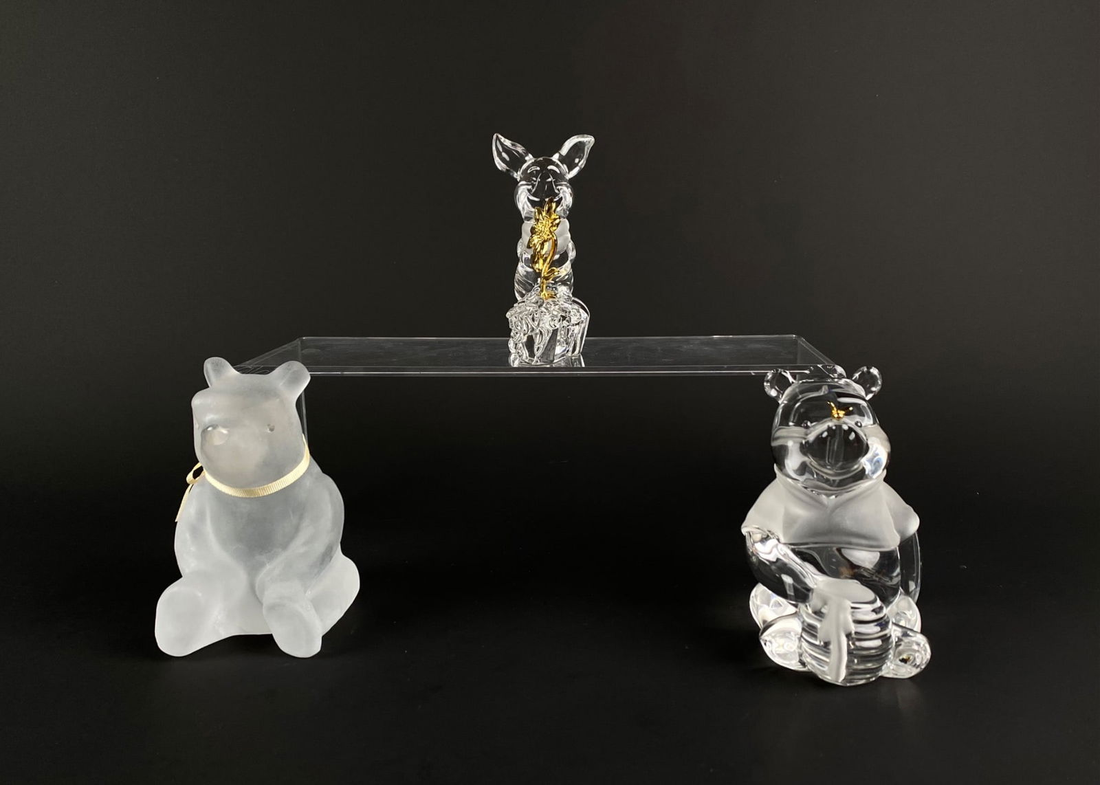 Collection of Three Lead Crystal Winnie the Pooh Figurines (1 of 10)