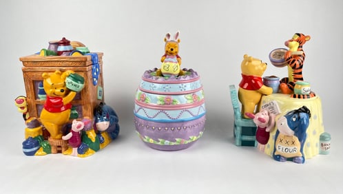 Set of Winnie the Pooh Ceramic Cookie Jars