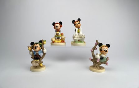 Set of 4 Goebel Disney Mickey and Minnie Mouse Figurines