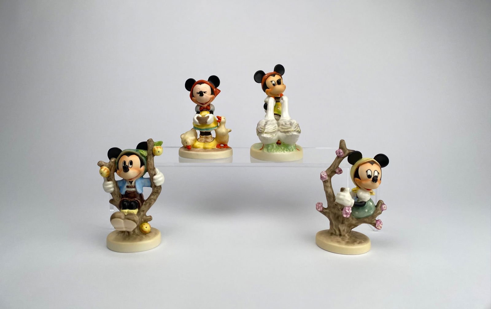 Set of 4 Goebel Disney Mickey and Minnie Mouse Figurines (1 of 12)
