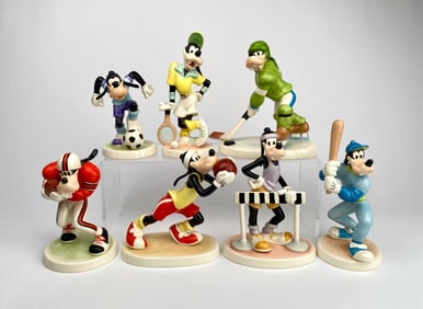 Set of 7 Goebel W. Germany Walt Disney Sports Themed Figurines