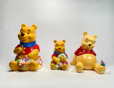 Set of Three Disney Winnie the Pooh Ceramic Jars
